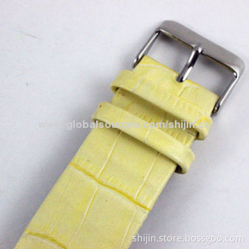 Vogue Stainless Steel Watch with Genuine Leather Band, Japan Quartz Movt, OEM Welcomed